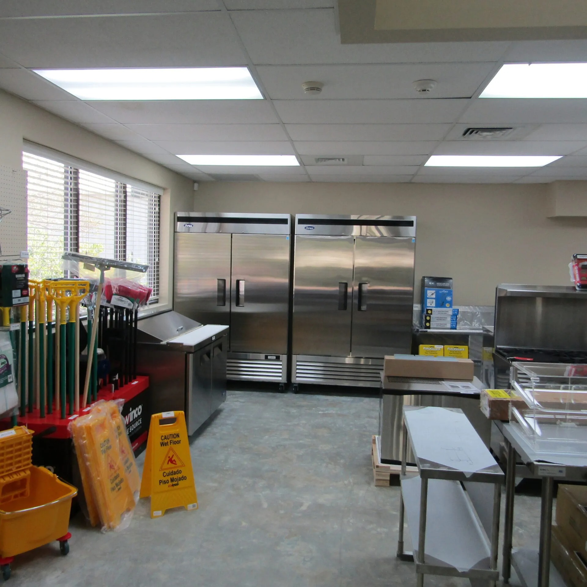 Commercial kitchen equipment showroom at PoBoys